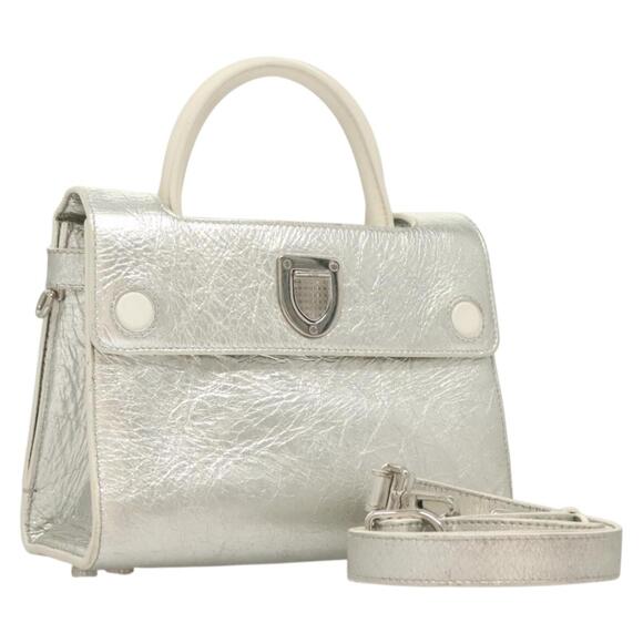 DIOR Ever Mini Hand Bag Leather Silver - Picture 1 of 13